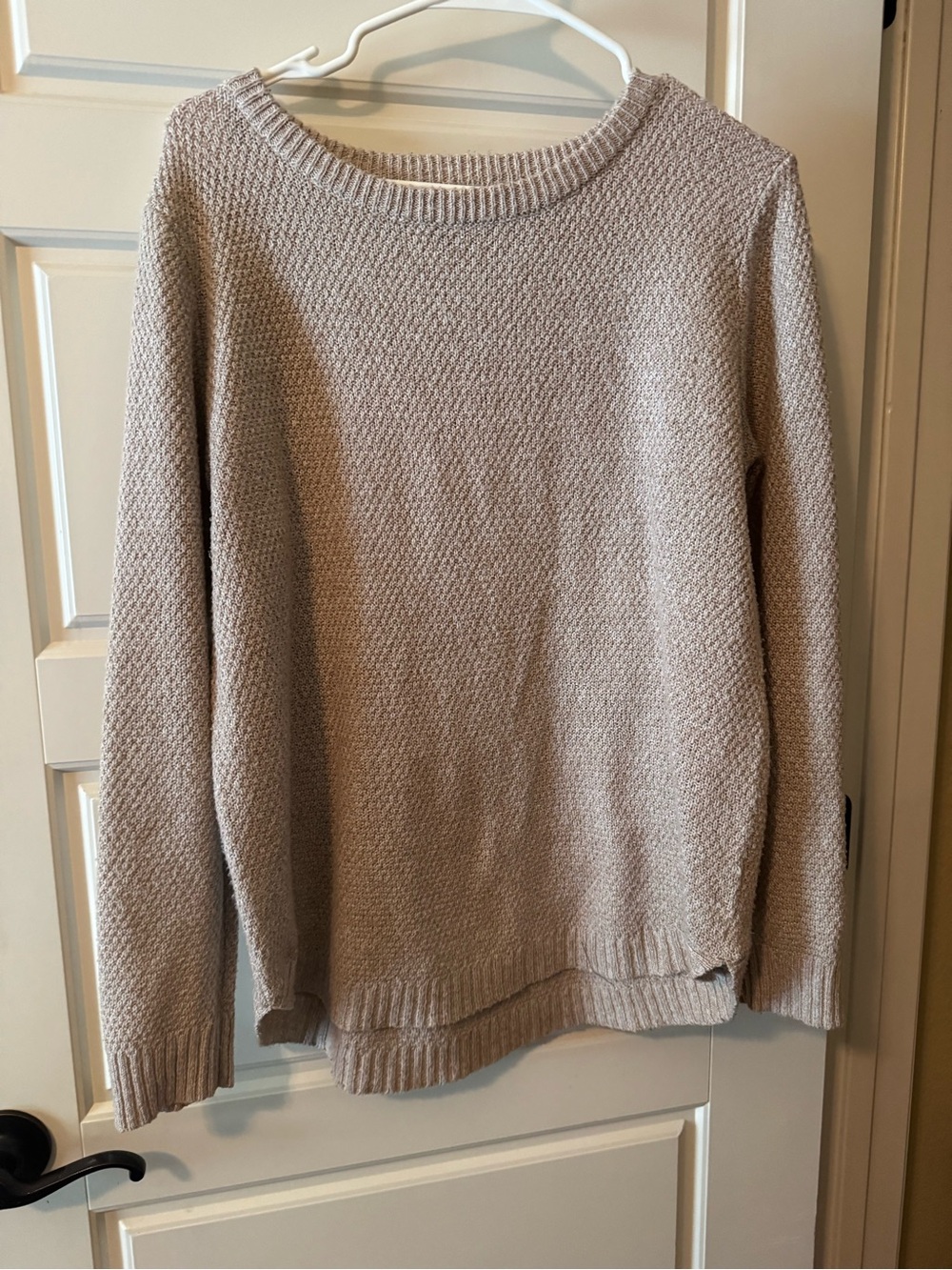 Pink Clover Neutral Crewneck Sweater in Light Taupe